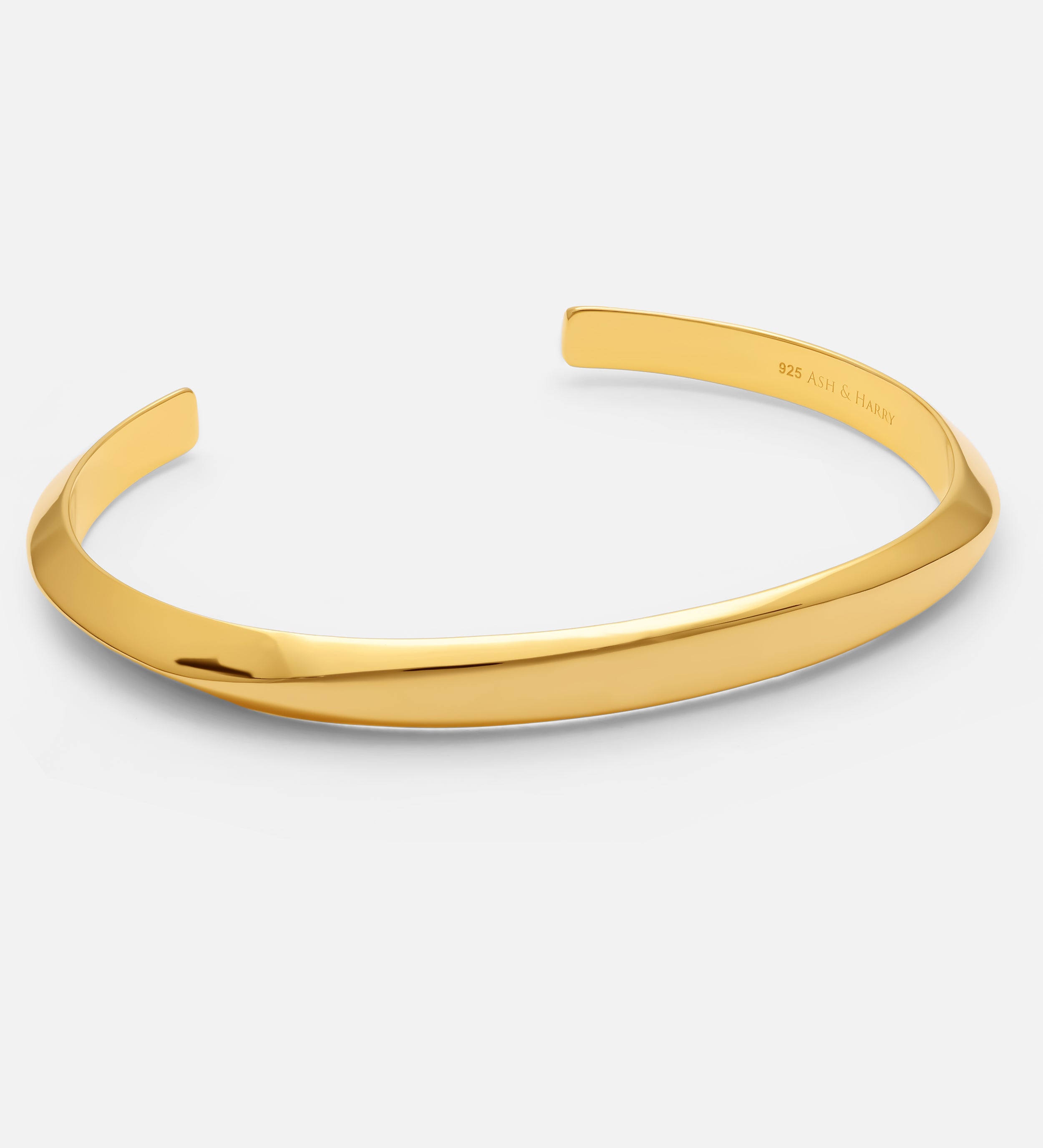 Classic Ridged Cuff Bracelet in Gold