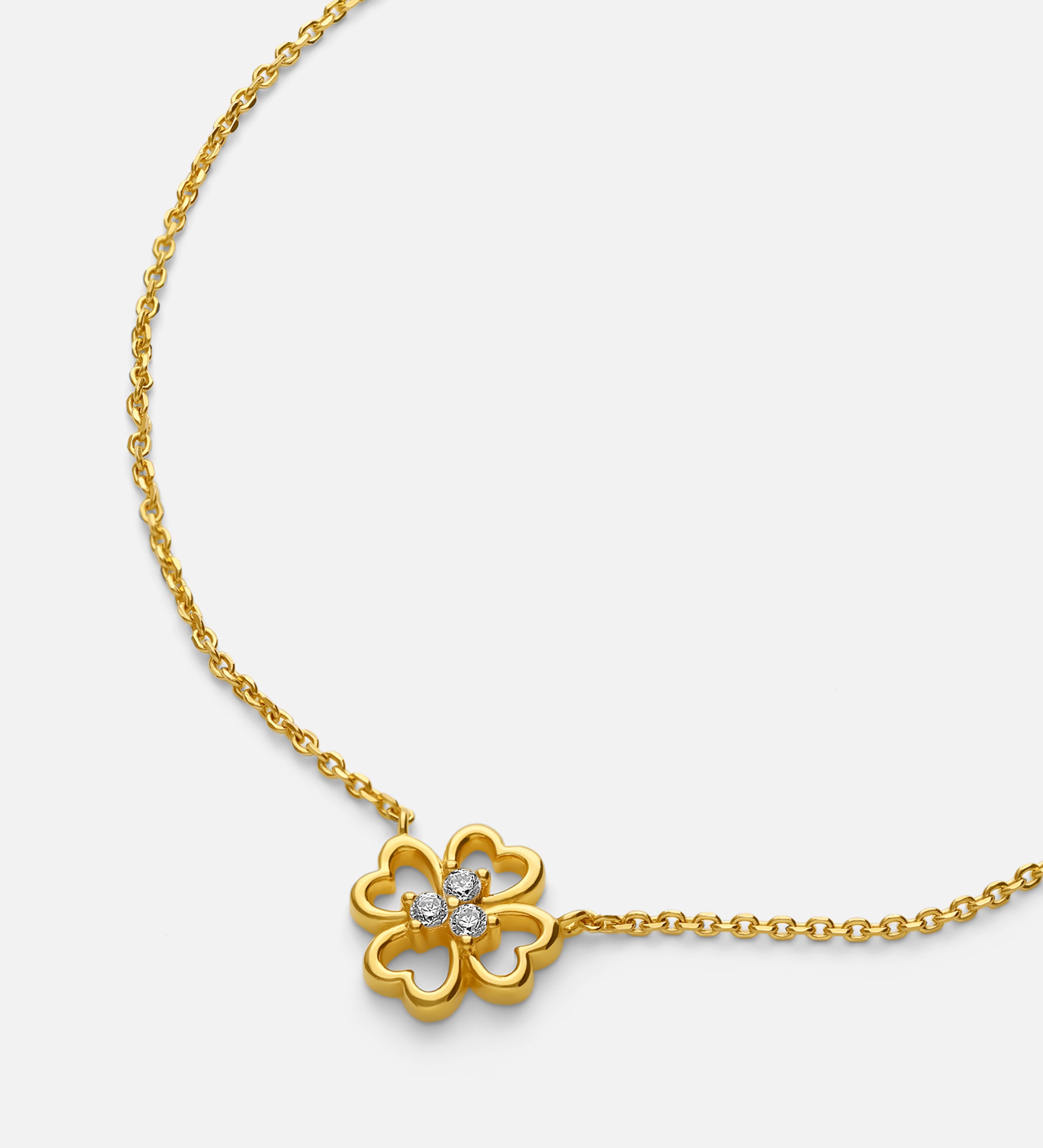 Lucky Clover Necklace in Gold