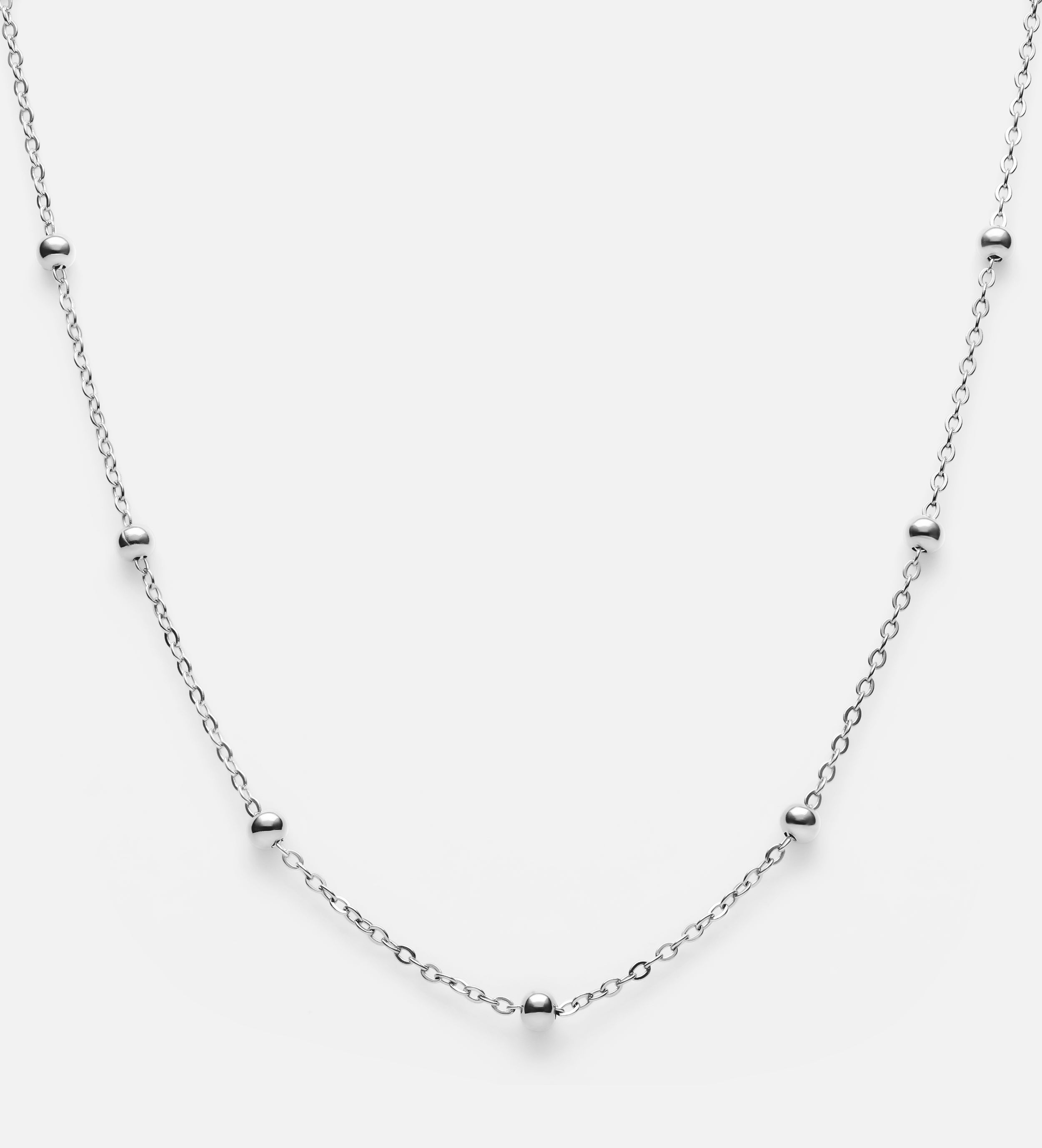 Dotted Chain Necklace in Silver