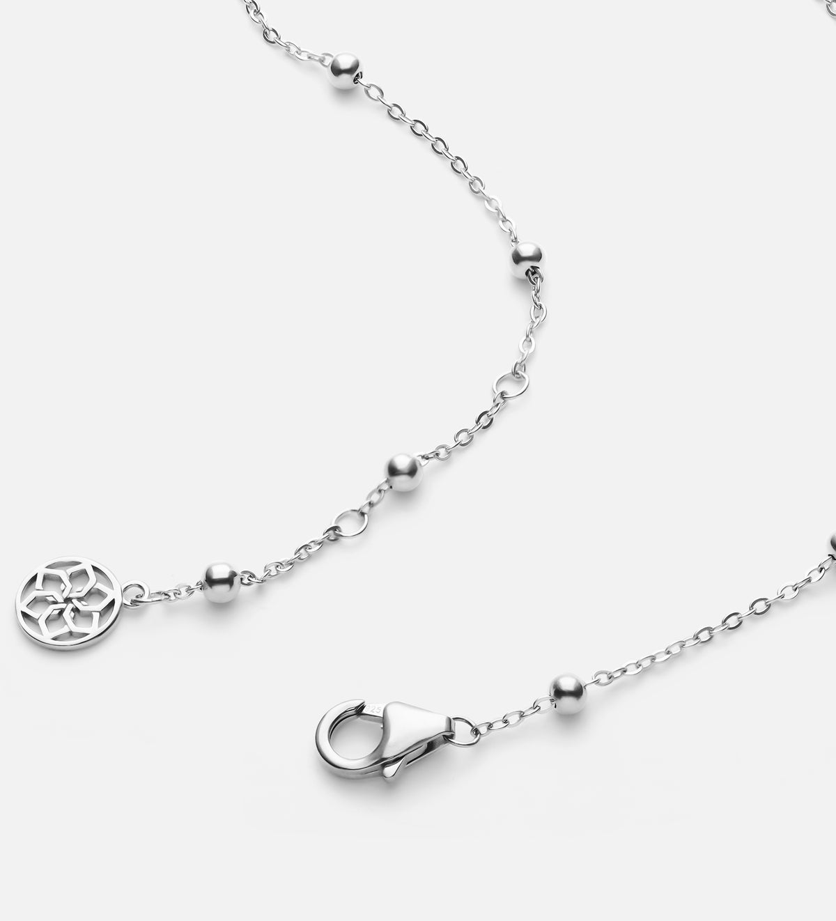 Dotted Chain Necklace in Rhodium Plating on 925 Silver - Ash & Harry