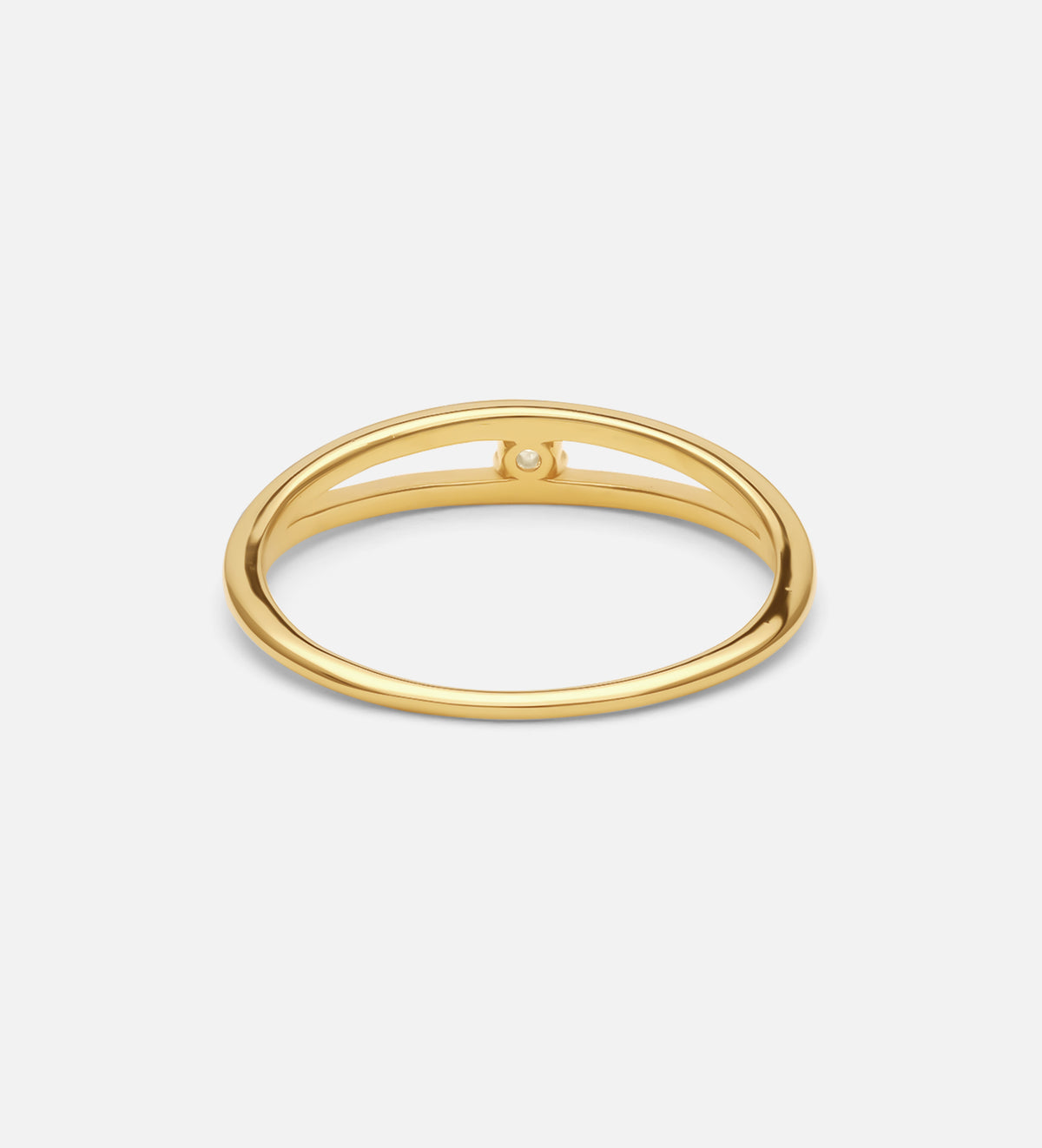 Double Band Solitaire Ring in 18k Gold Plating on 925 Silver - Ash & Harry