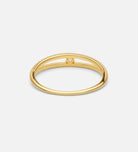 Double Band Solitaire Ring in Gold