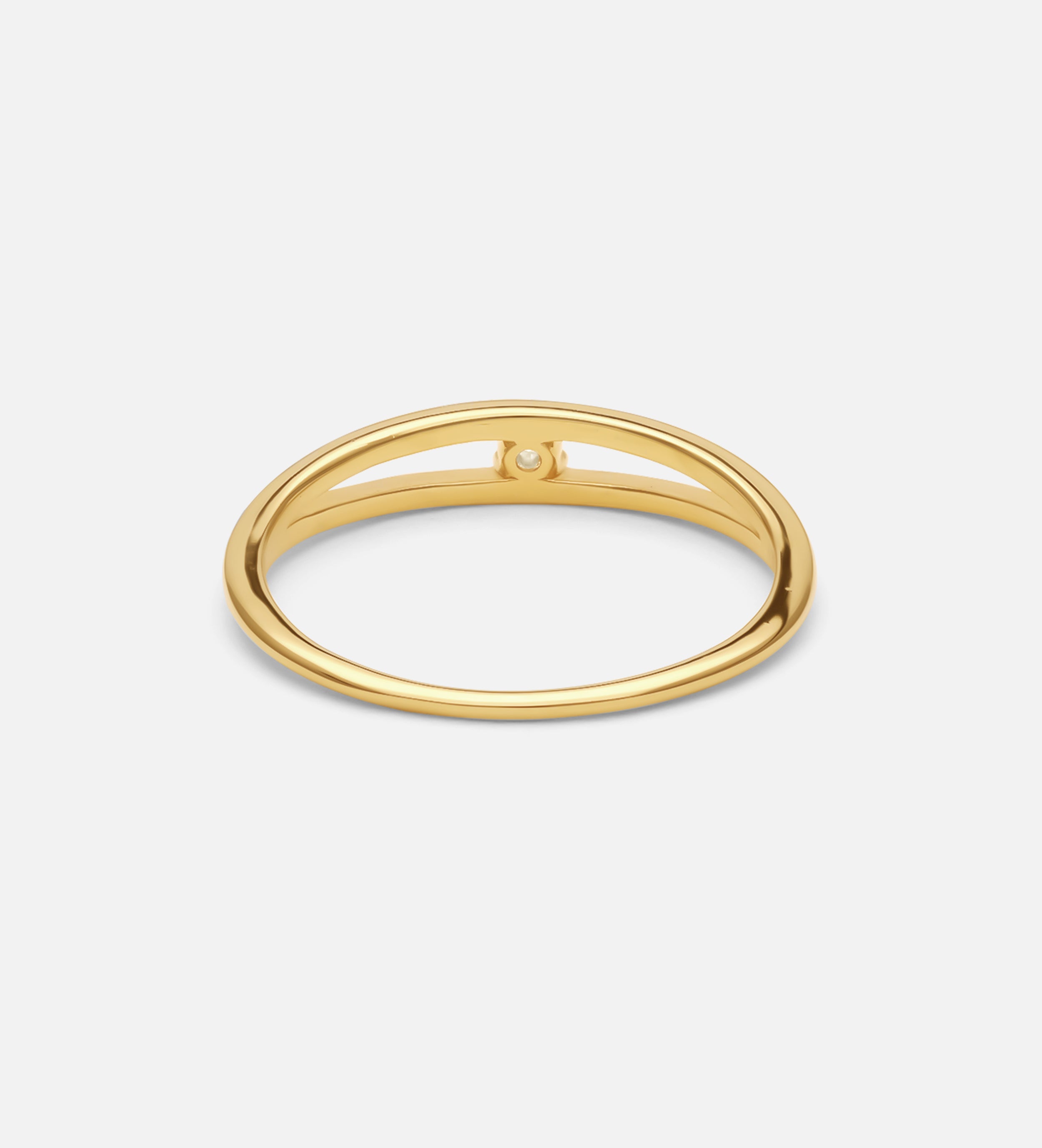 Double Band Solitaire Ring in Gold