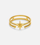 Double Band Starburst Ring in Gold