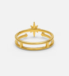 Double Band Starburst Ring in Gold