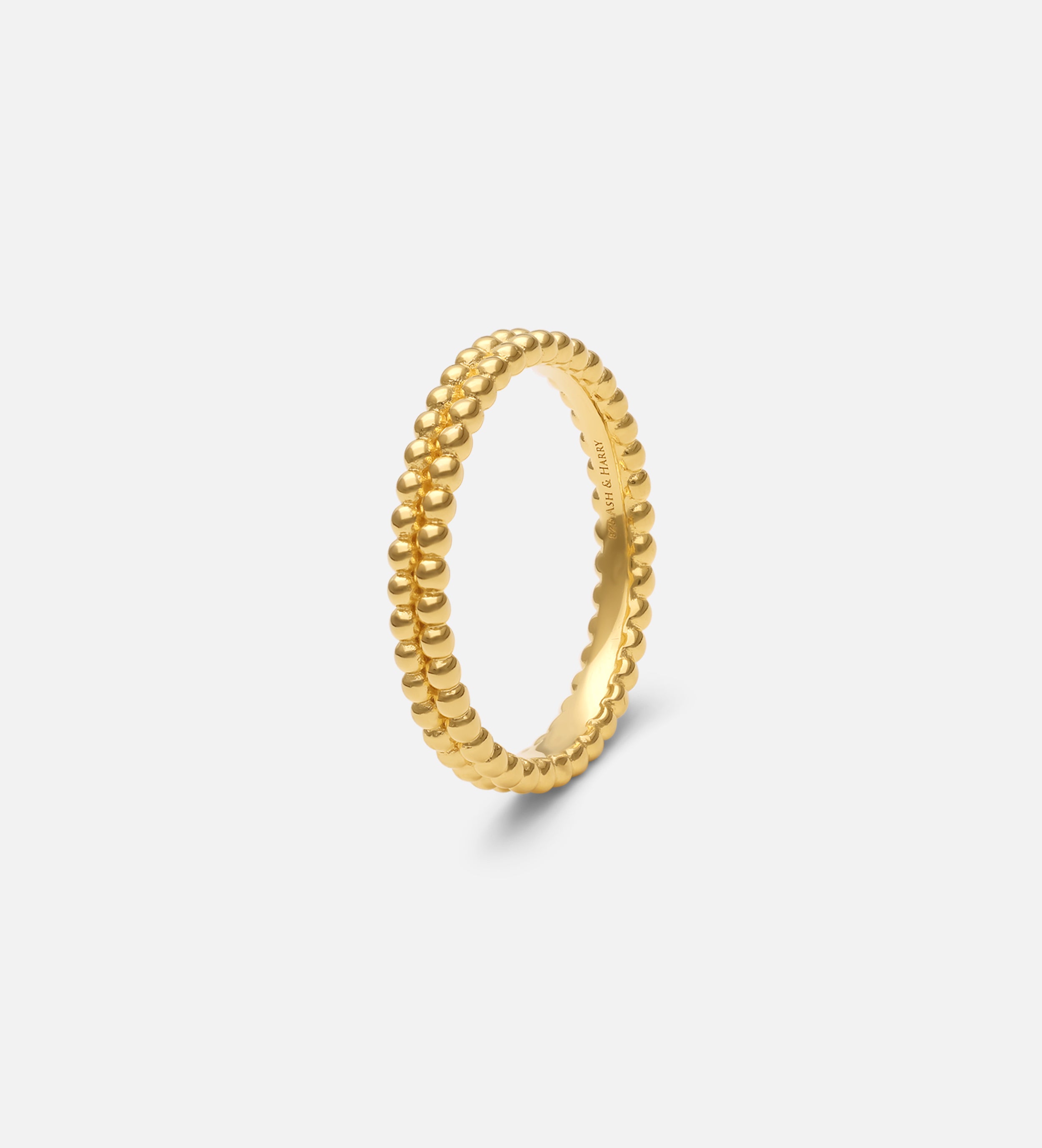 Double Beaded Stacker Ring in Gold
