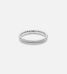 Double Beaded Stacker Ring in Silver