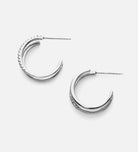 Double Huggie Earrings in Silver