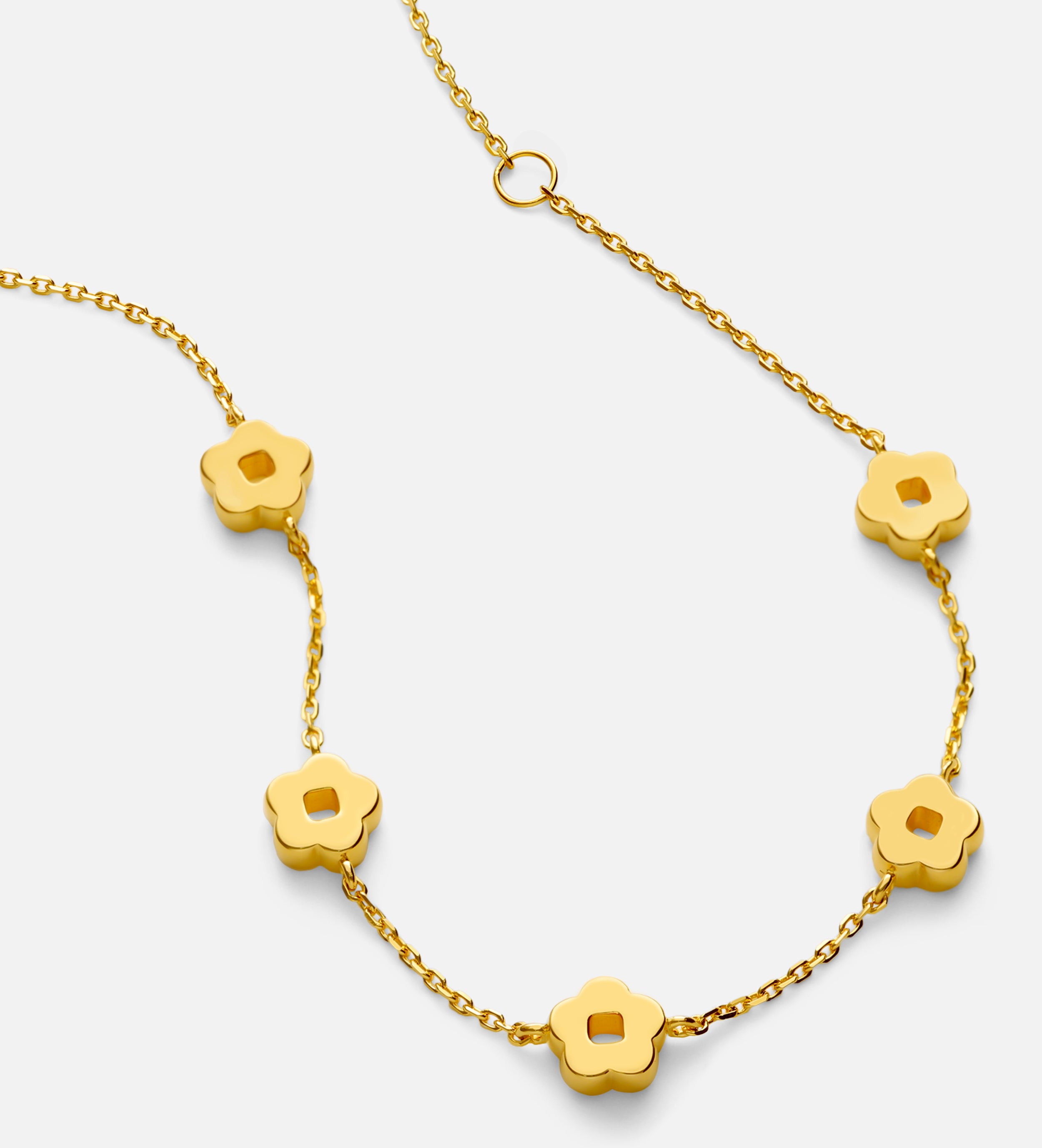 Flower Interval Chain Bracelet in Gold