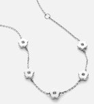 Flower Interval Chain Bracelet in Silver
