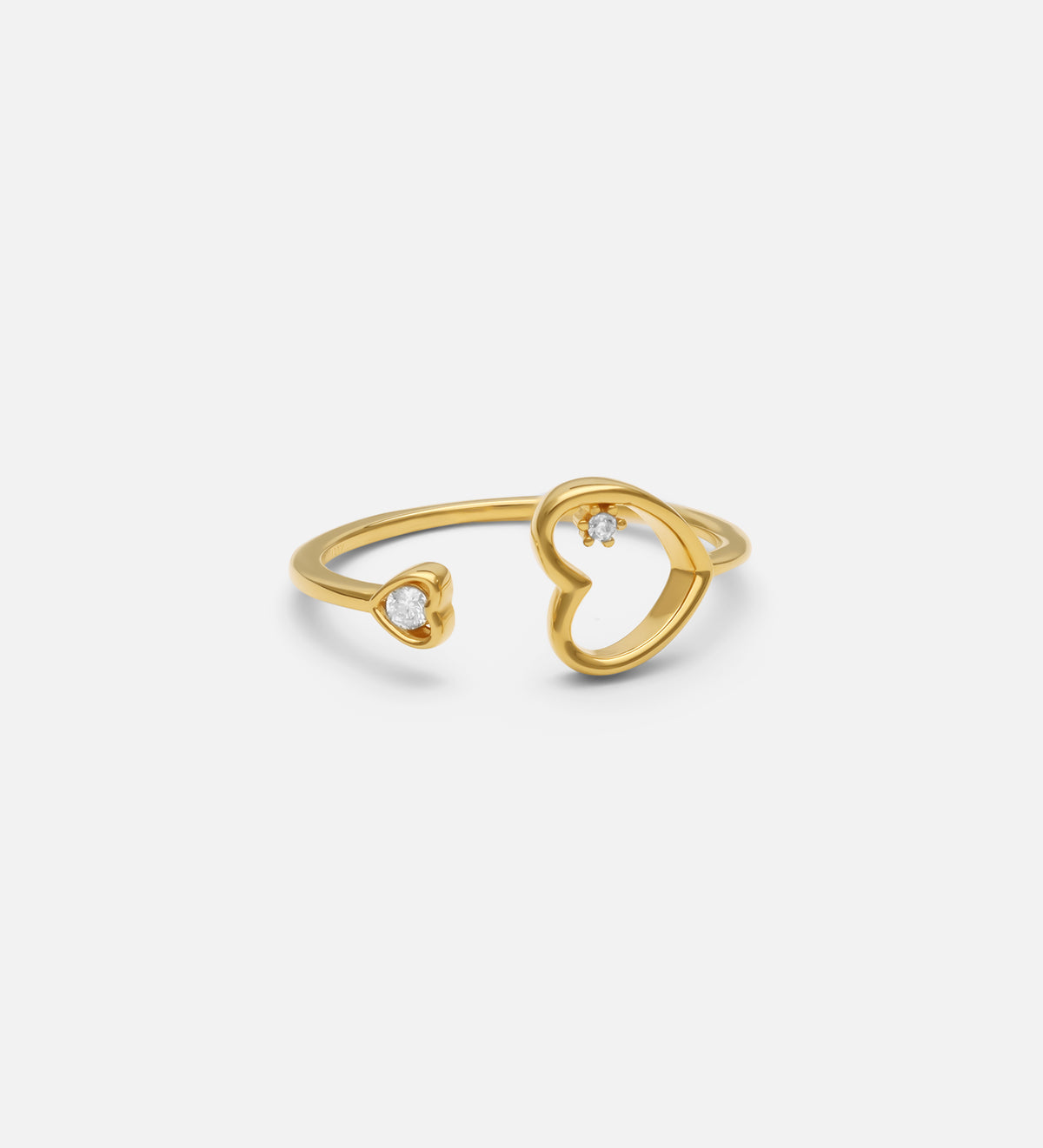 Heart to Heart Ring in 18k Gold Plating on 925 Silver - Ash & Harry