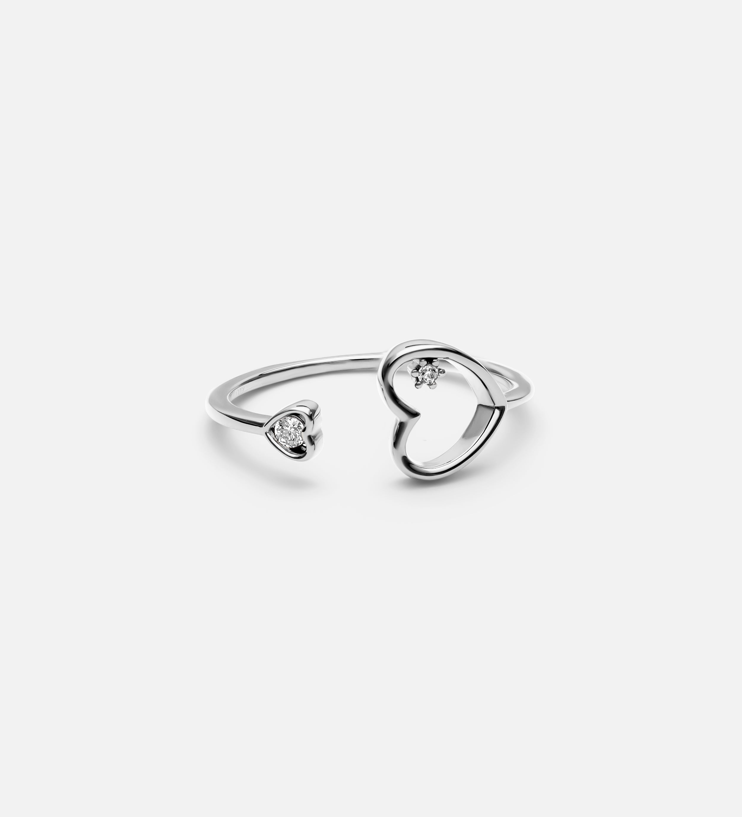 Heart to Heart Ring in Silver