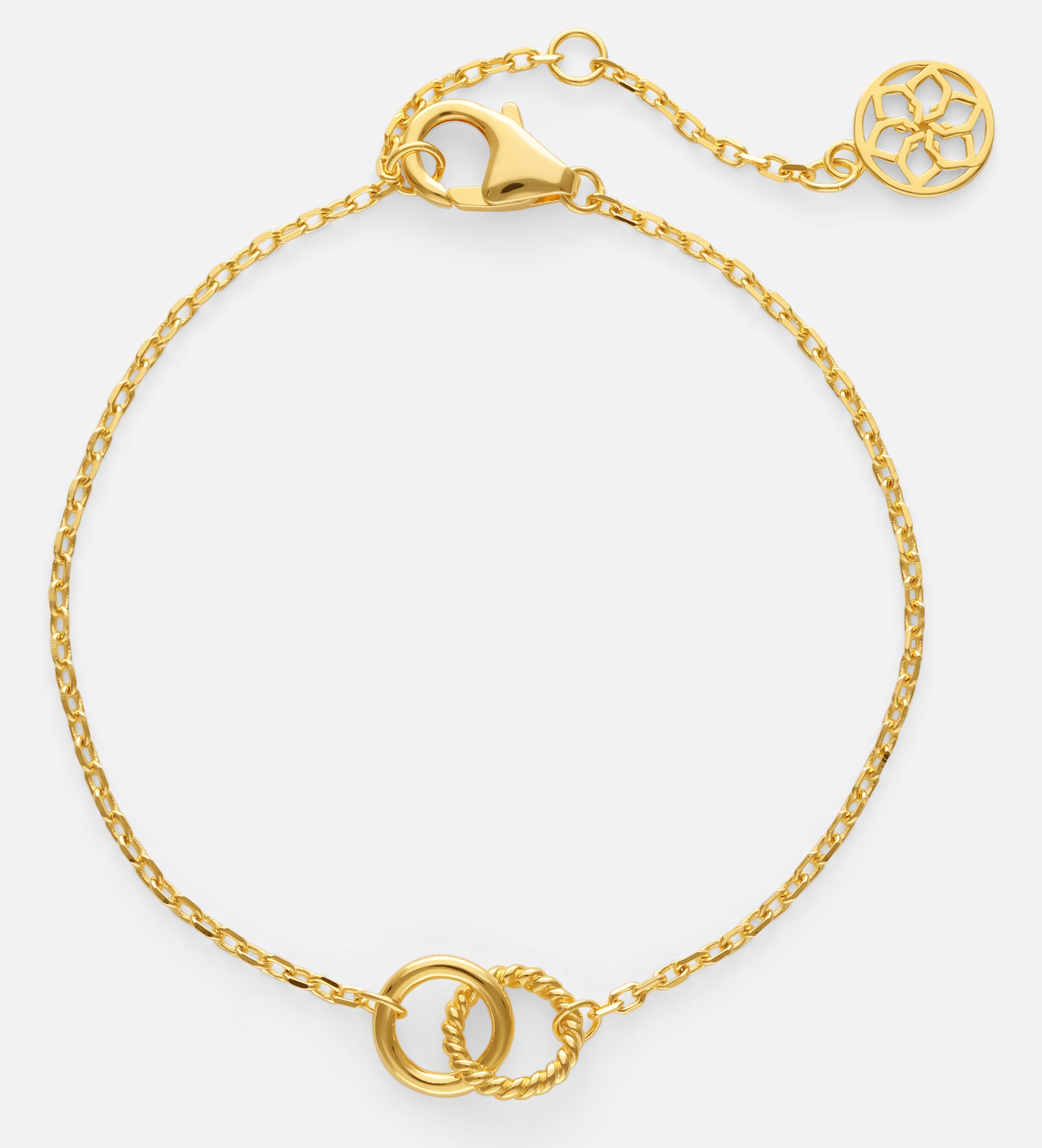 Interlocked Rings Bracelet in Gold