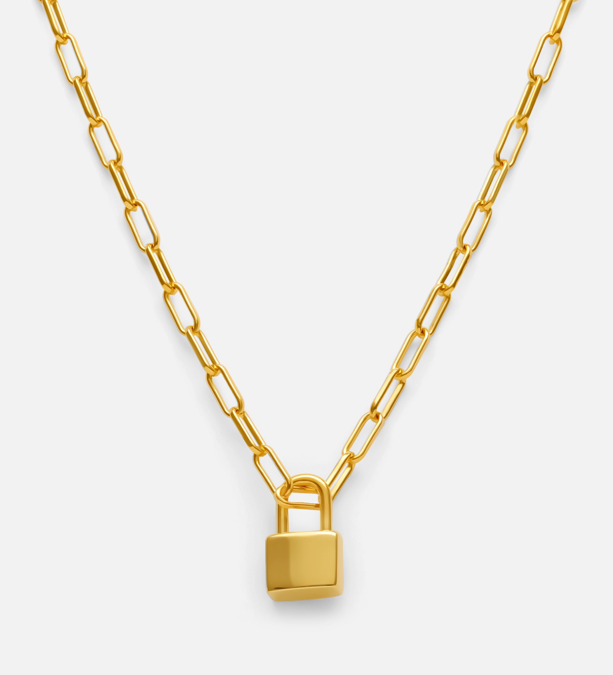 Lock Necklace in Gold