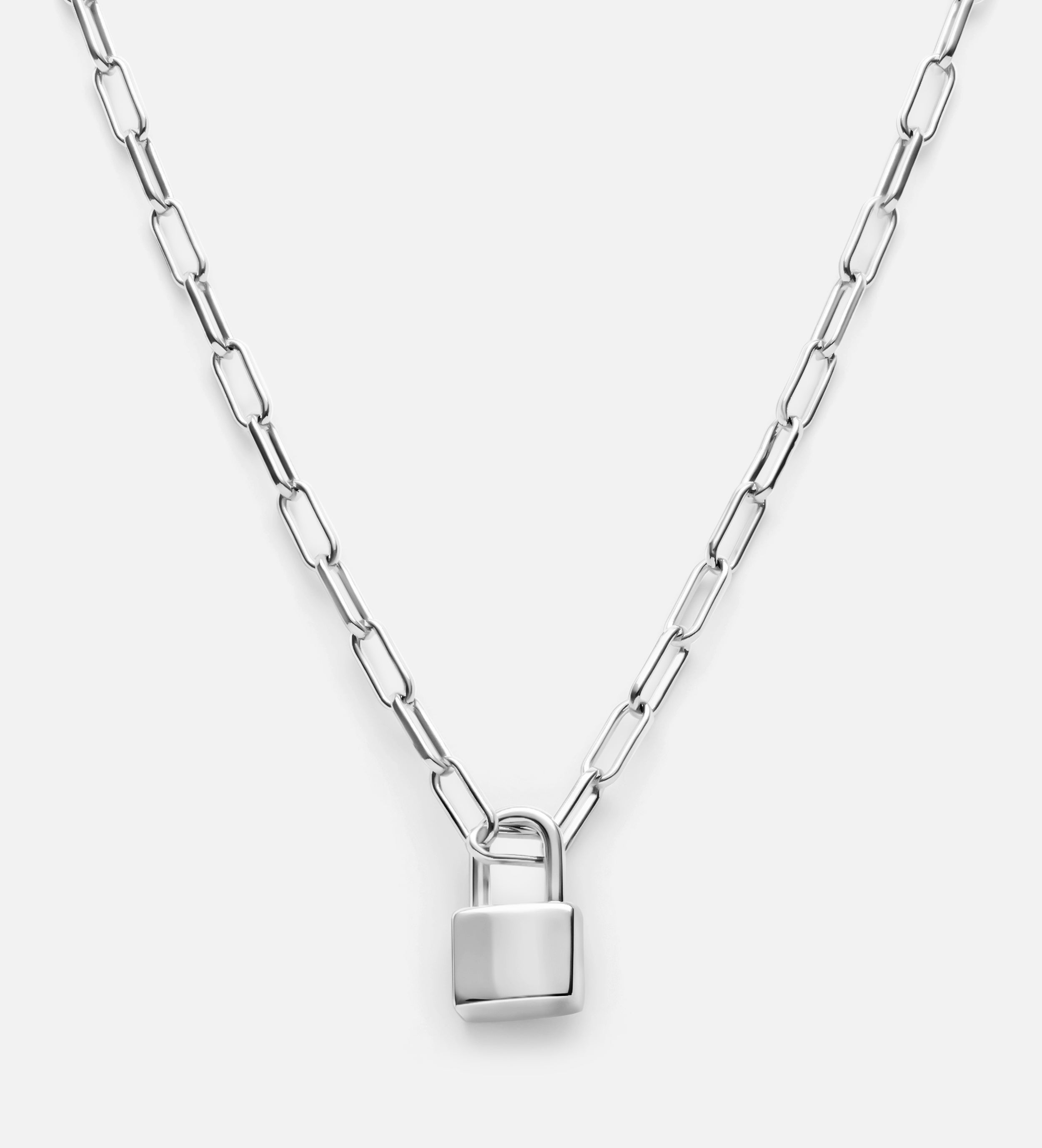 Lock Necklace in Silver