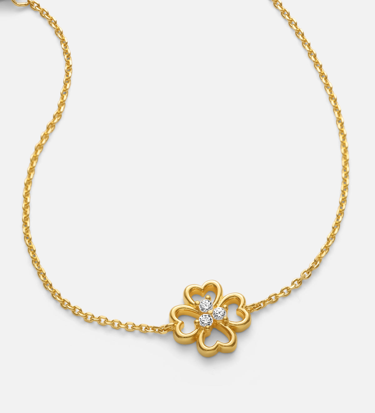 Lucky Clover Bracelet in 18k Gold Plating on 925 Silver - Ash & Harry