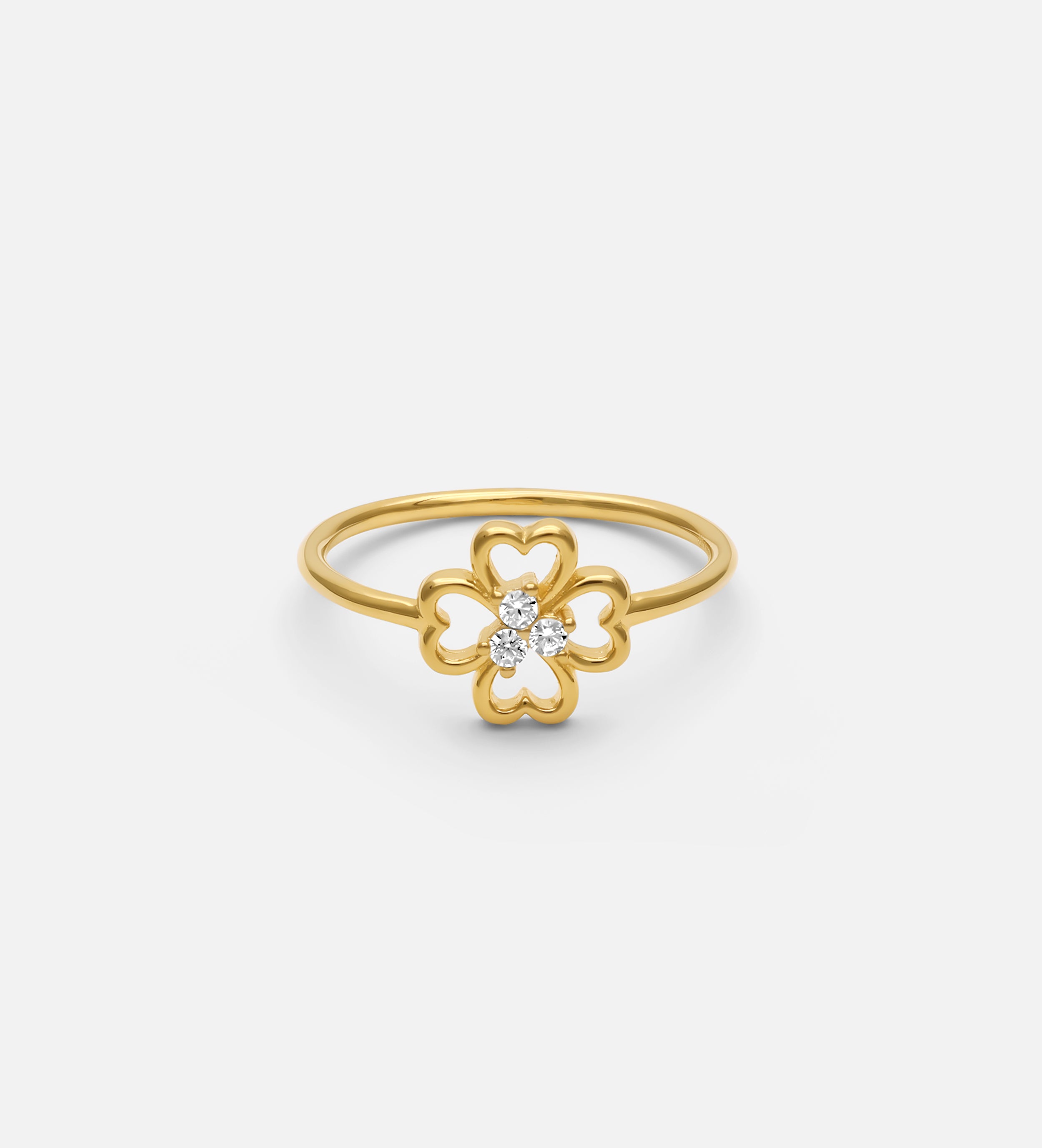 Lucky Clover Ring in Gold