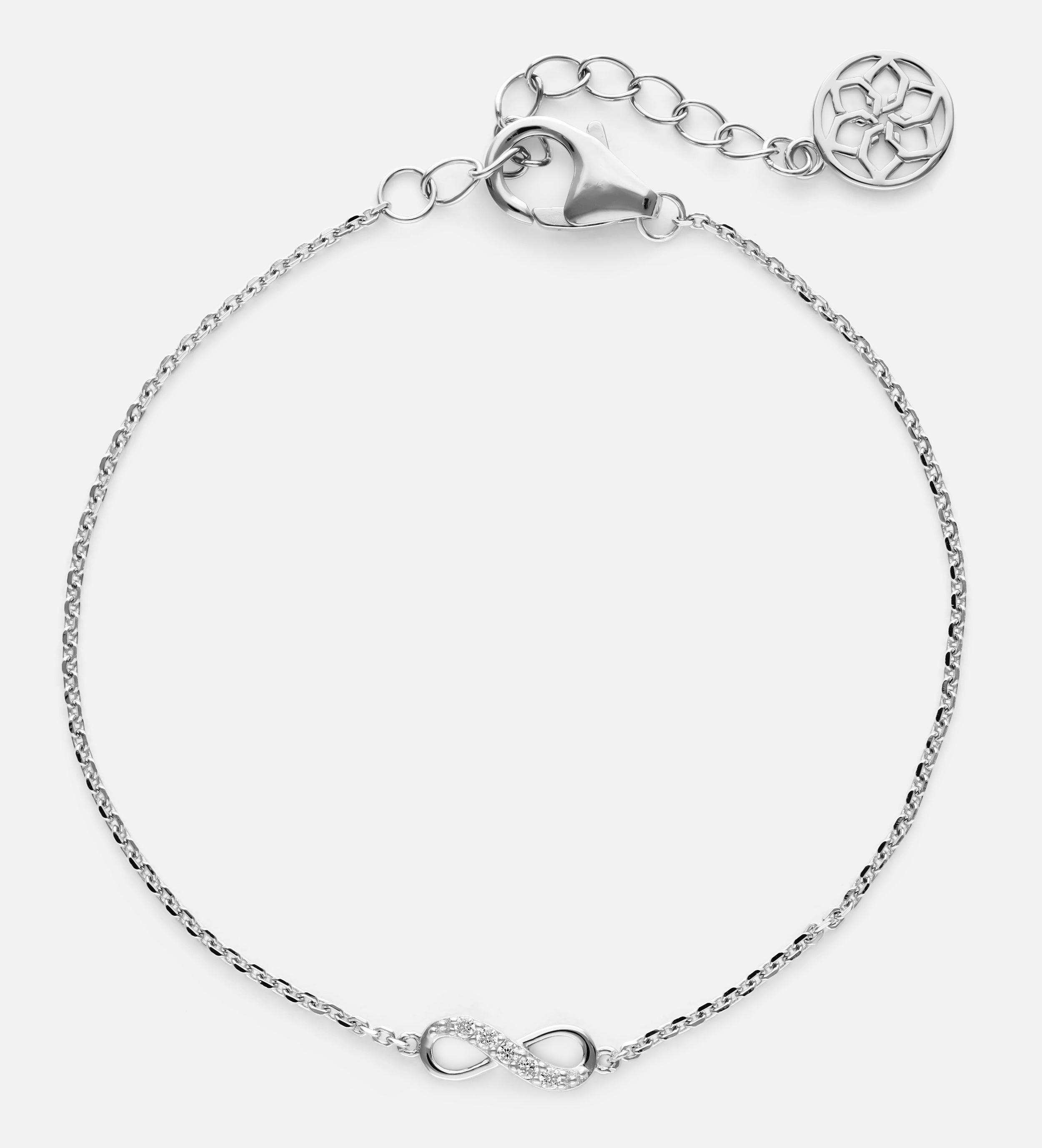 Mini Infinity Pave Bracelet in Silver