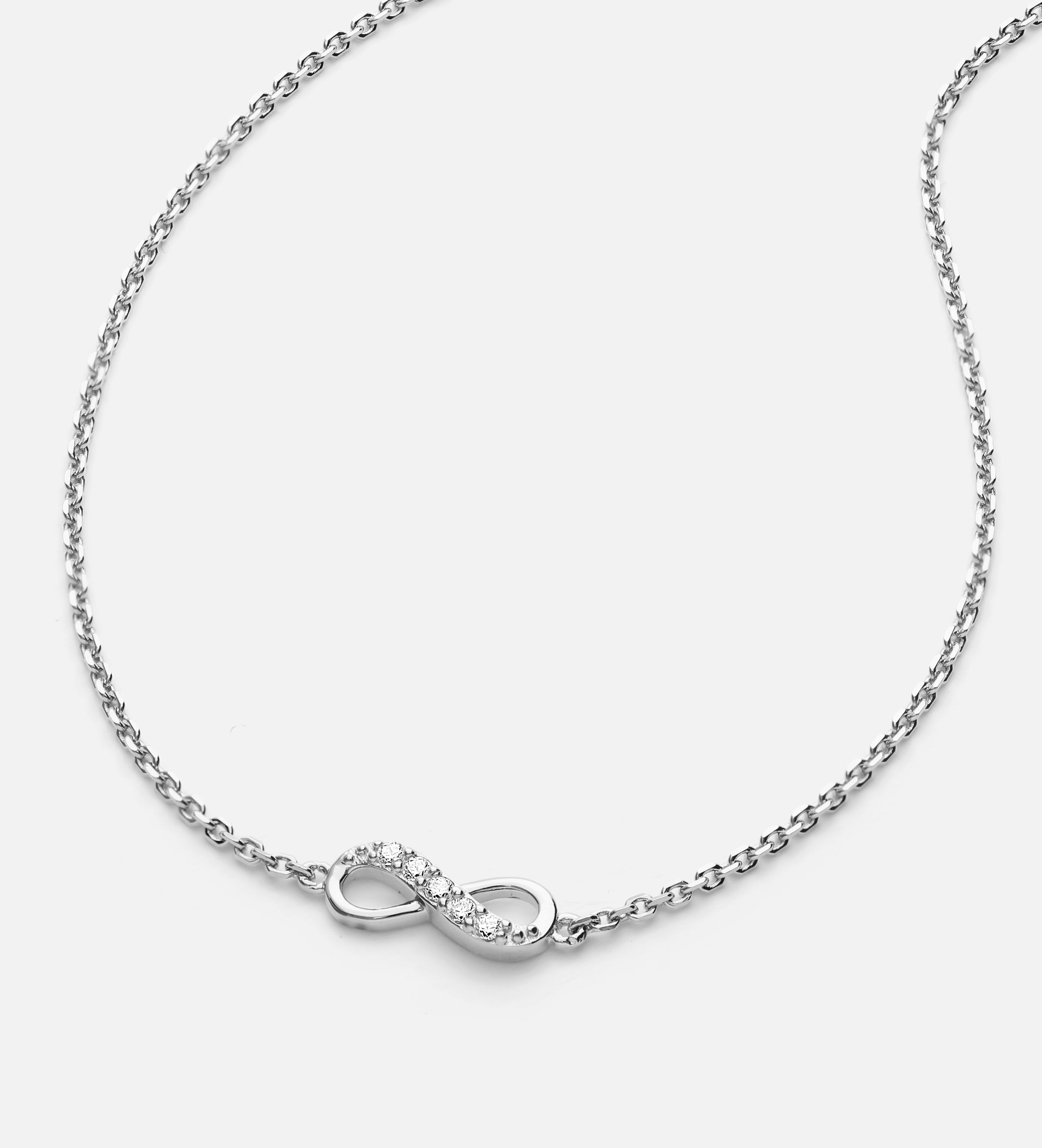 Mini Infinity Pave Bracelet in Silver