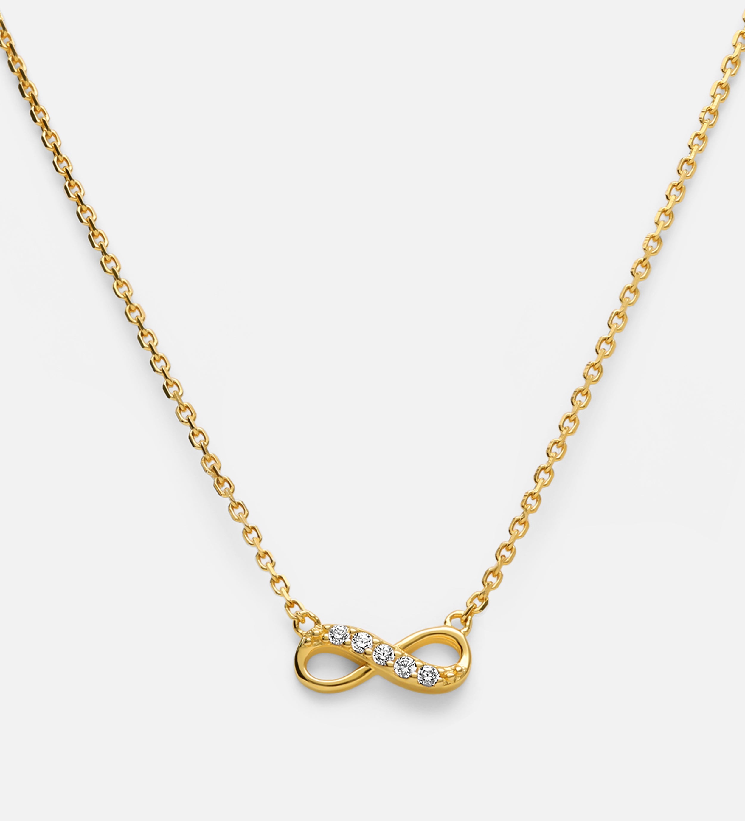 Mini Infinity Pave Necklace in Gold
