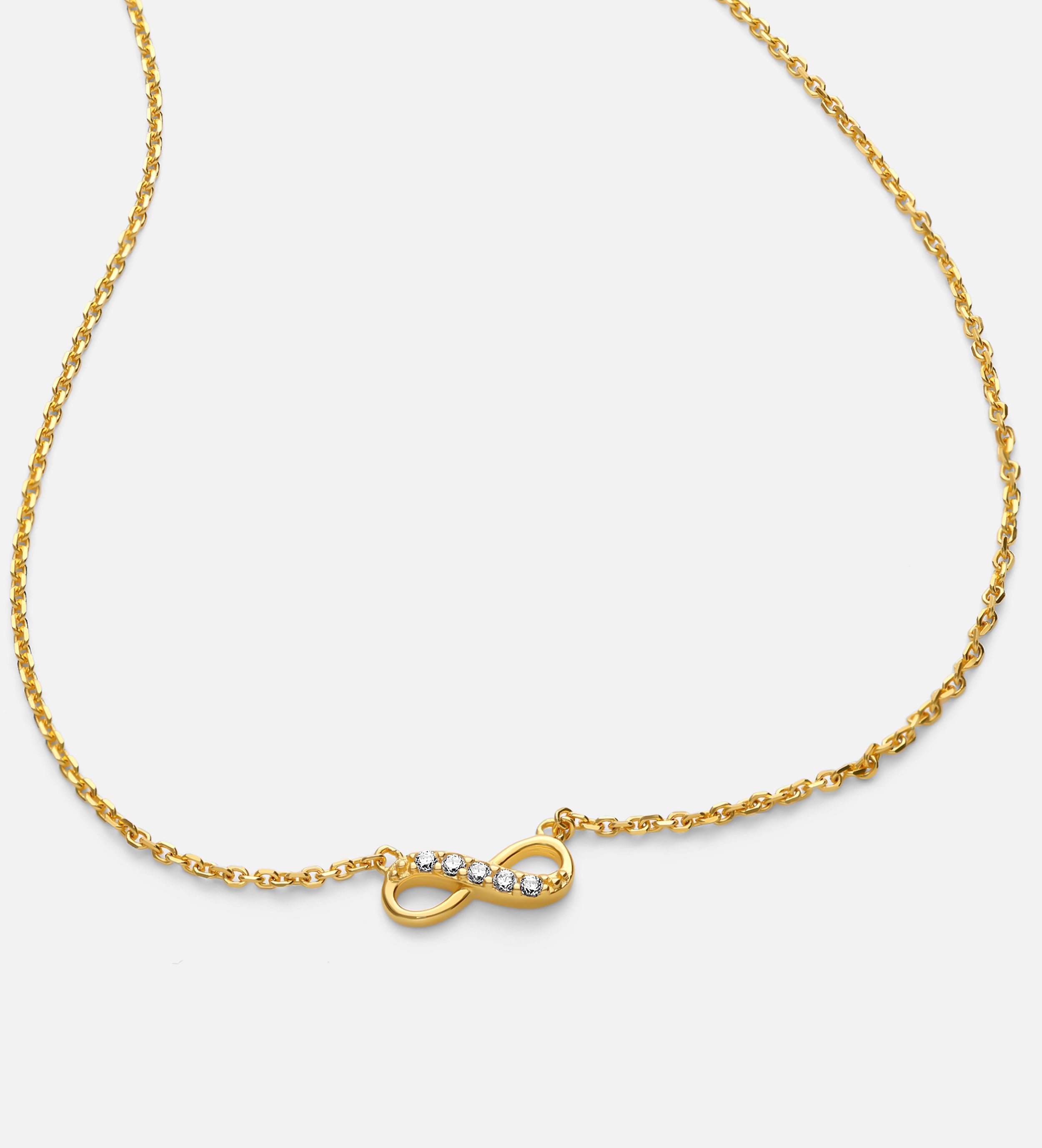Mini Infinity Pave Necklace in Gold