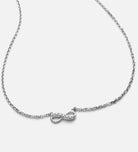 Mini Infinity Pave Necklace in Silver