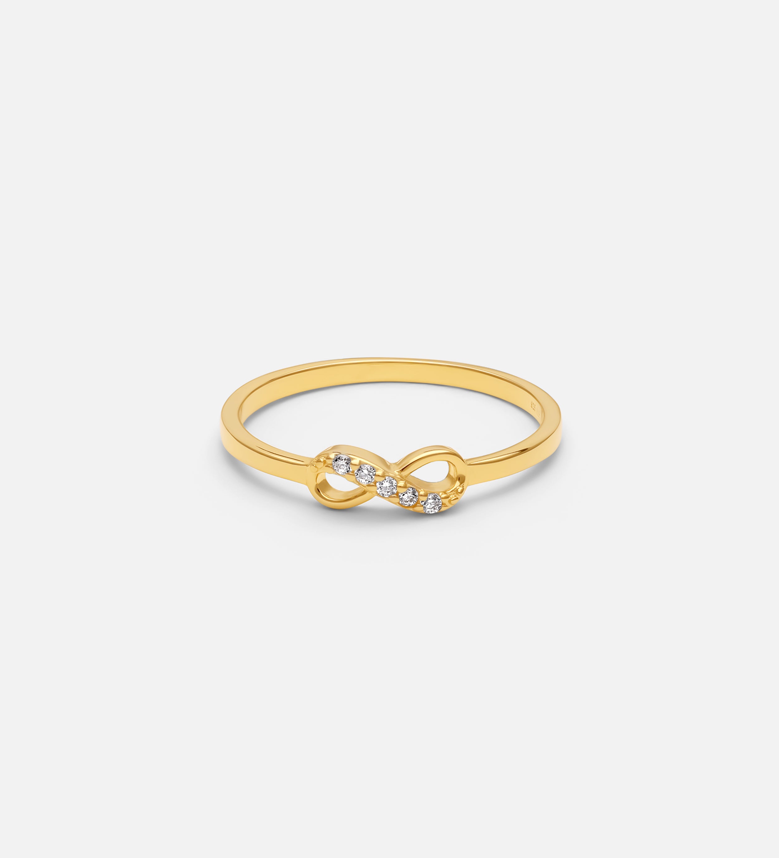 Mini Infinity Pave Ring in Gold