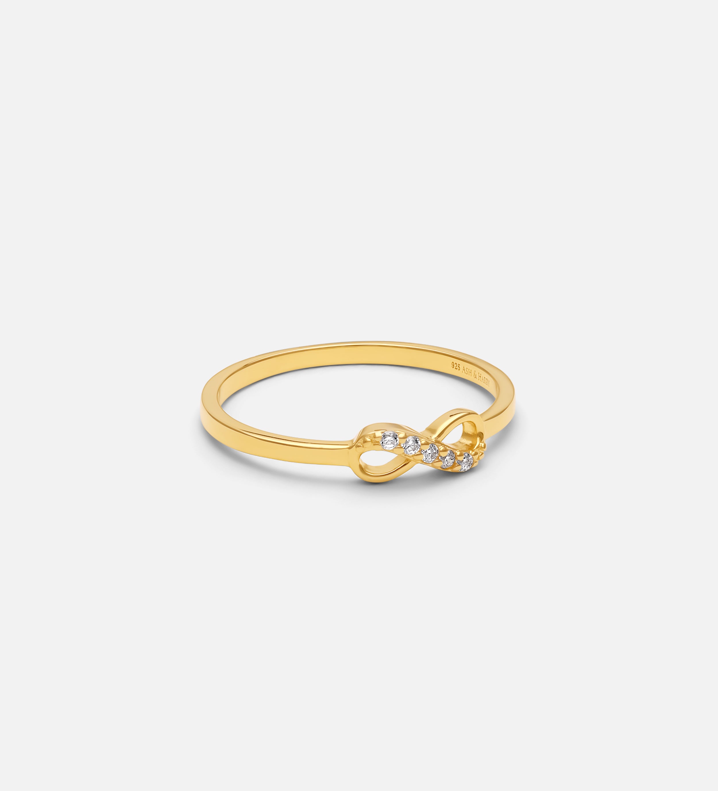 Mini Infinity Pave Ring in Gold