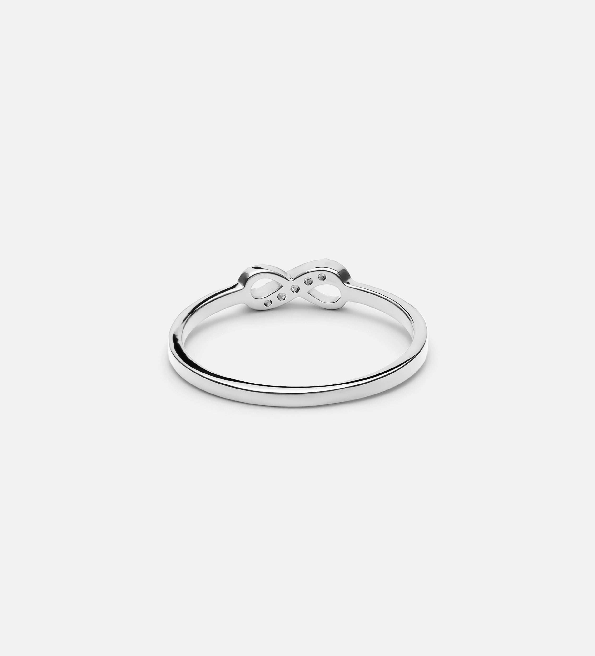 Mini Infinity Pave Ring in Silver