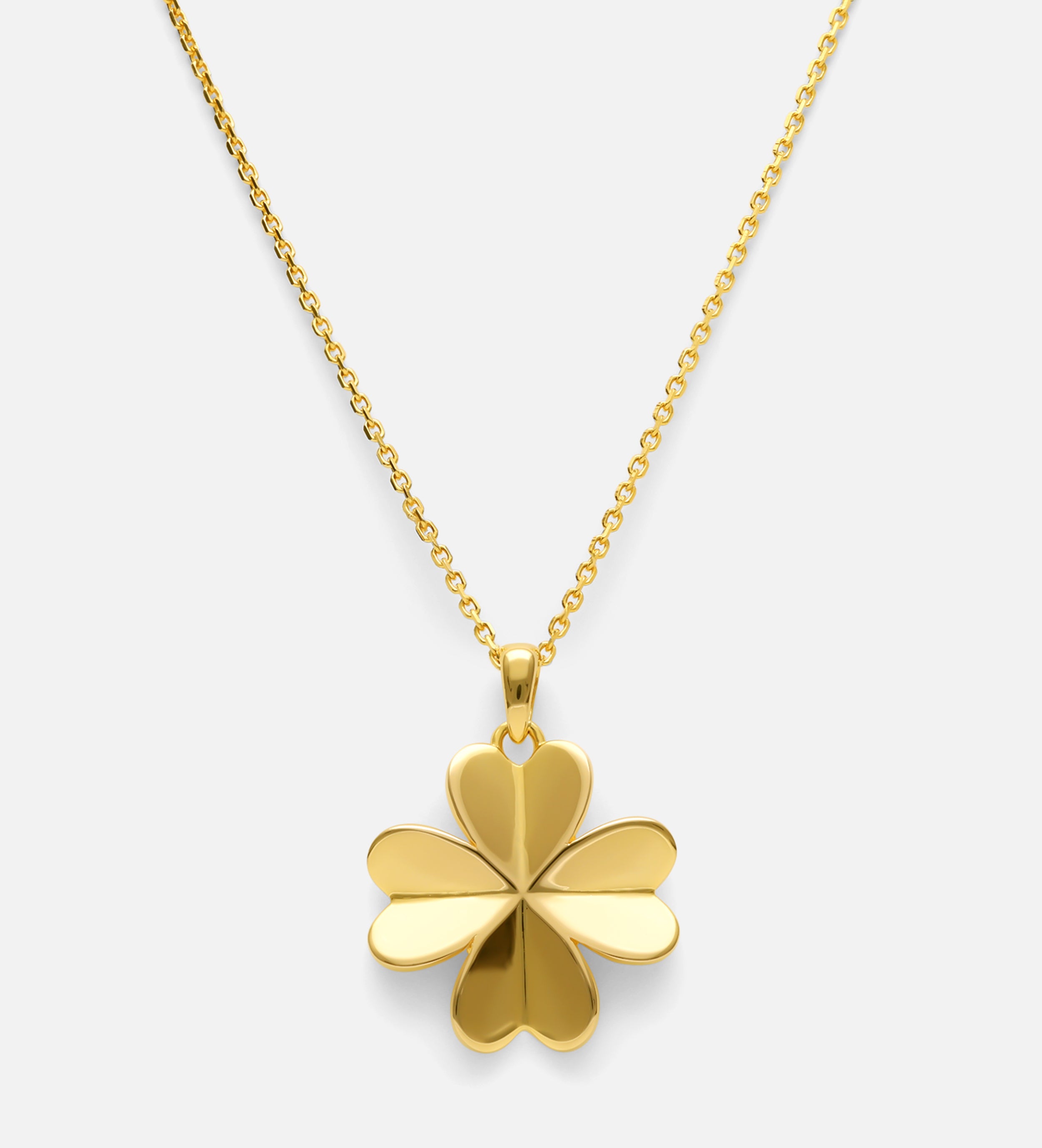 Origami Heart Clover Necklace in Gold