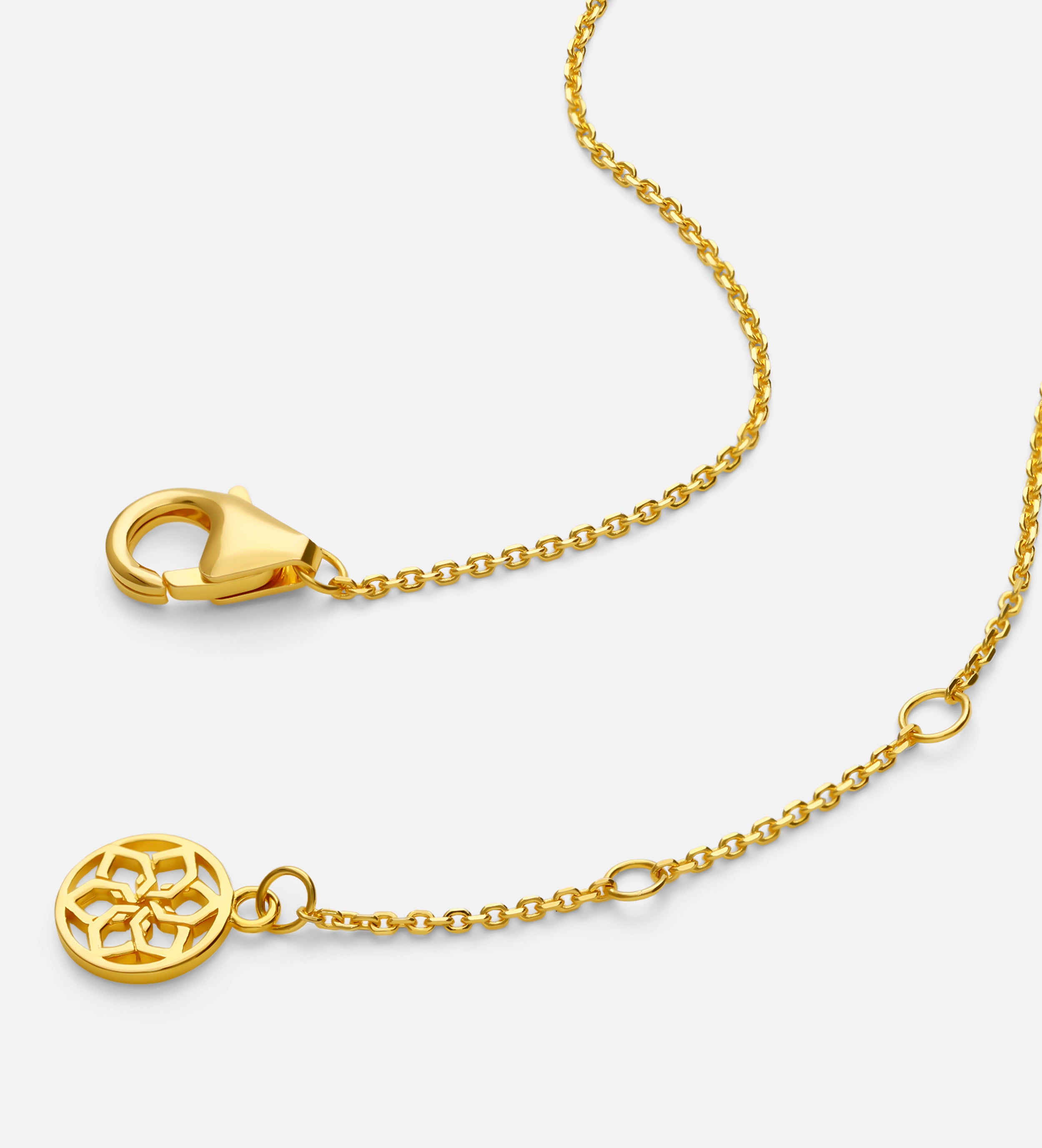 Origami Heart Clover Necklace in Gold