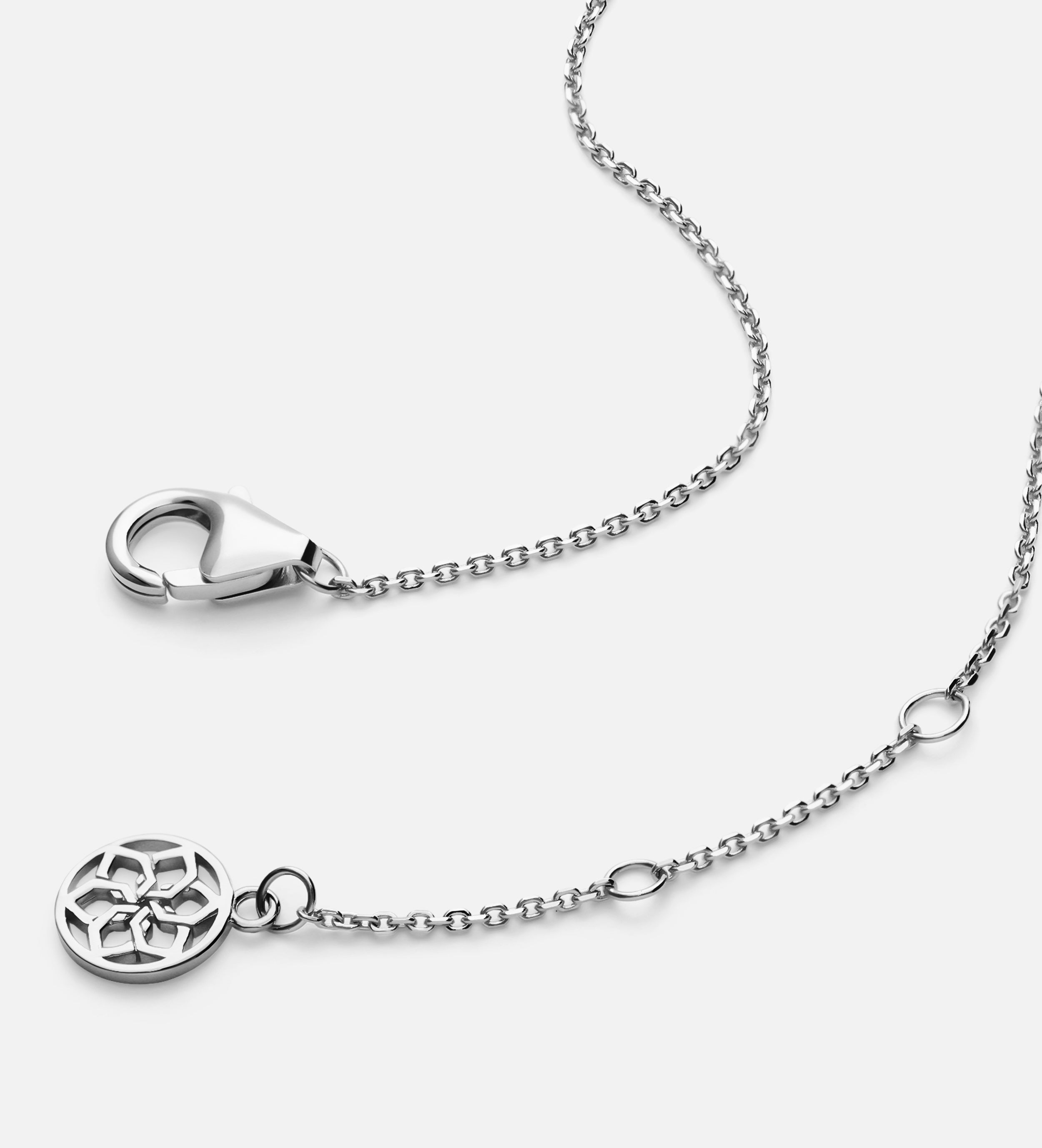 Origami Heart Clover Necklace in Silver