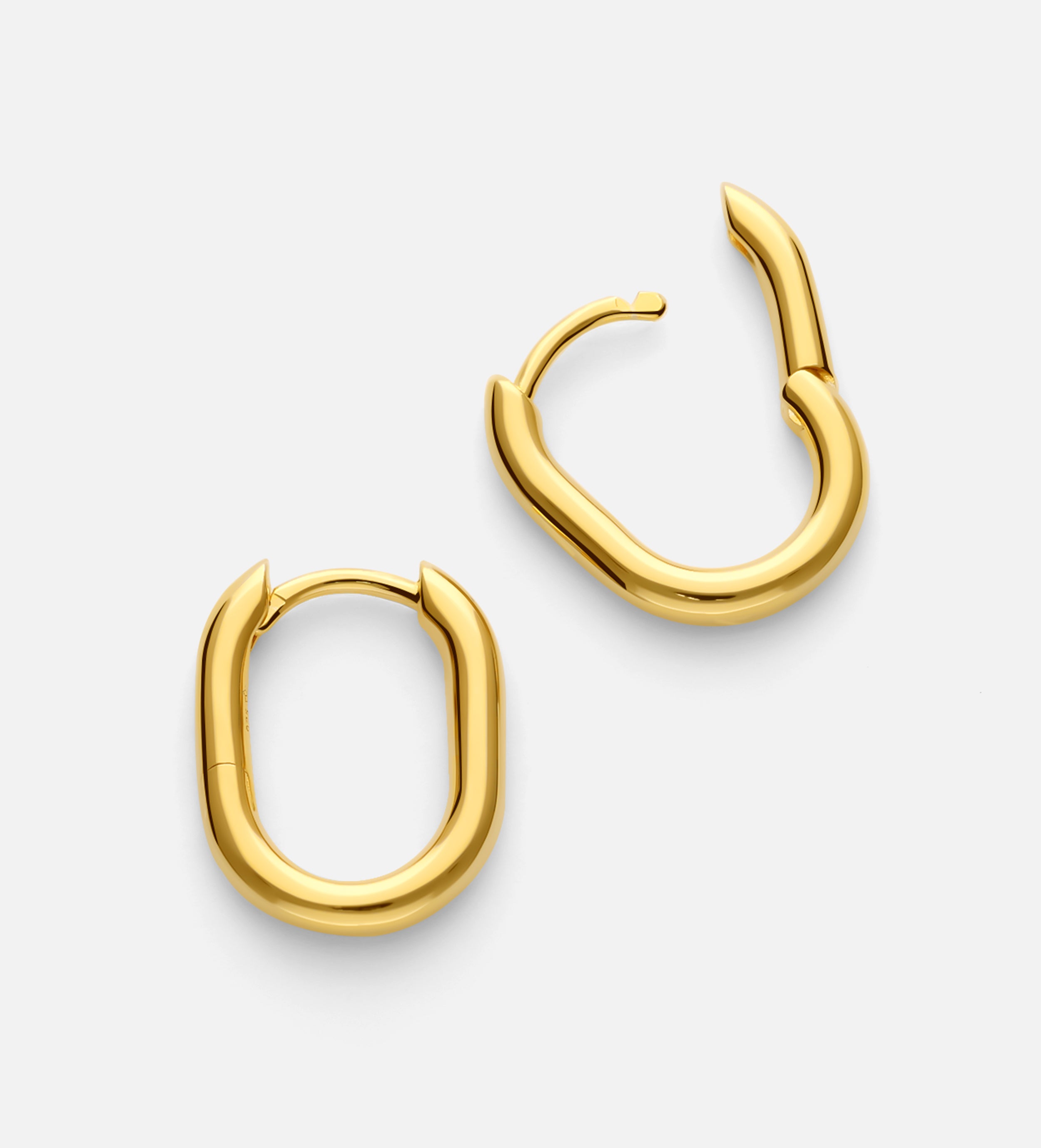 Oval Hanging Hoops in Gold