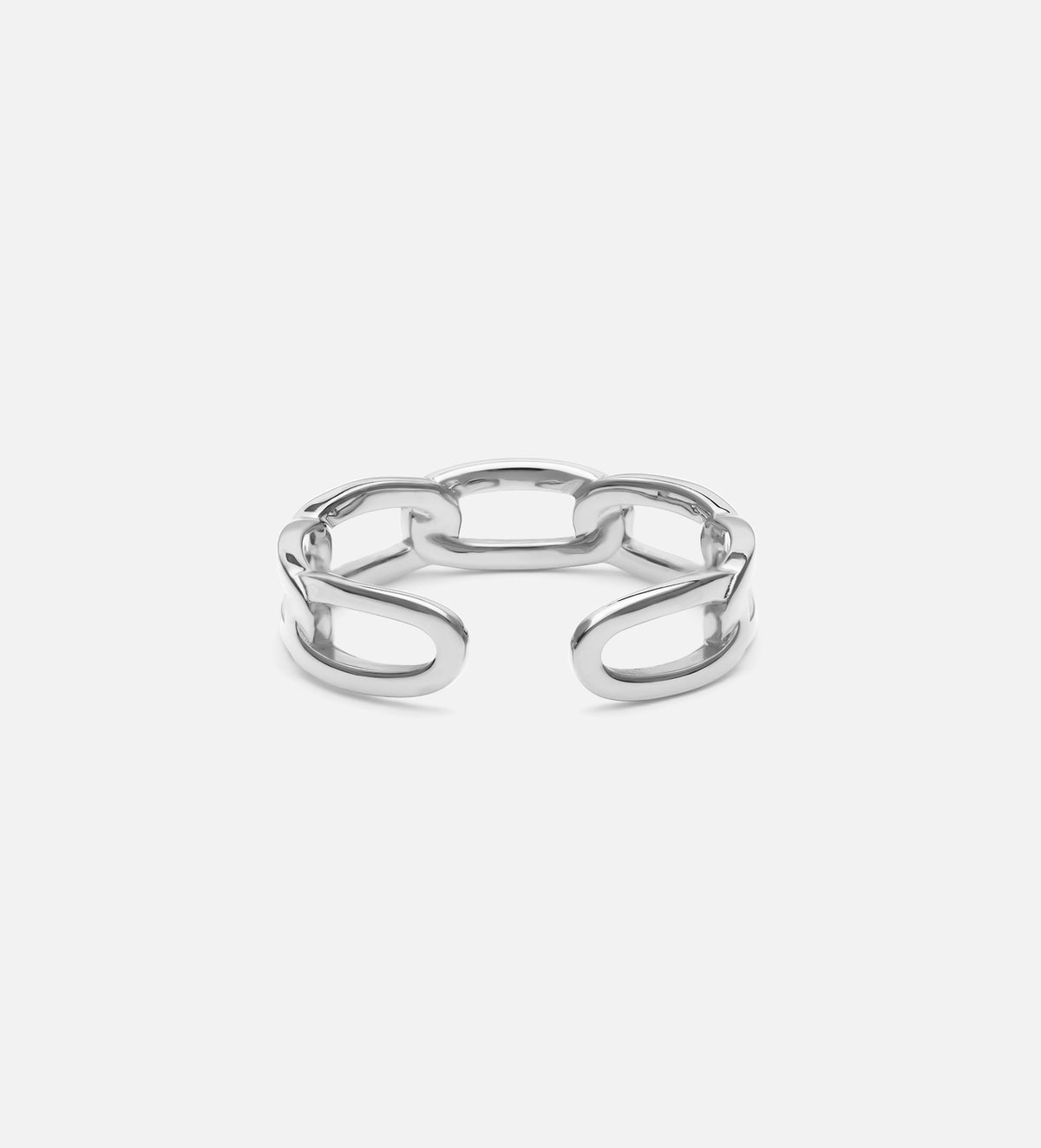 Paperclip Ring in Rhodium Plating on 925 Silver - Ash & Harry