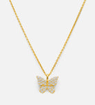 Pave Butterfly Necklace in Gold