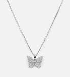 Pave Butterfly Necklace in Silver