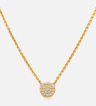 Round Pave Cluster Necklace in Gold