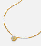 Round Pave Cluster Necklace in Gold