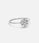 Pave Flower Ring in Silver