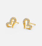 Pave Heart Earrings in Gold