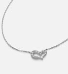 Pave Heart Silhouette Necklace in Silver