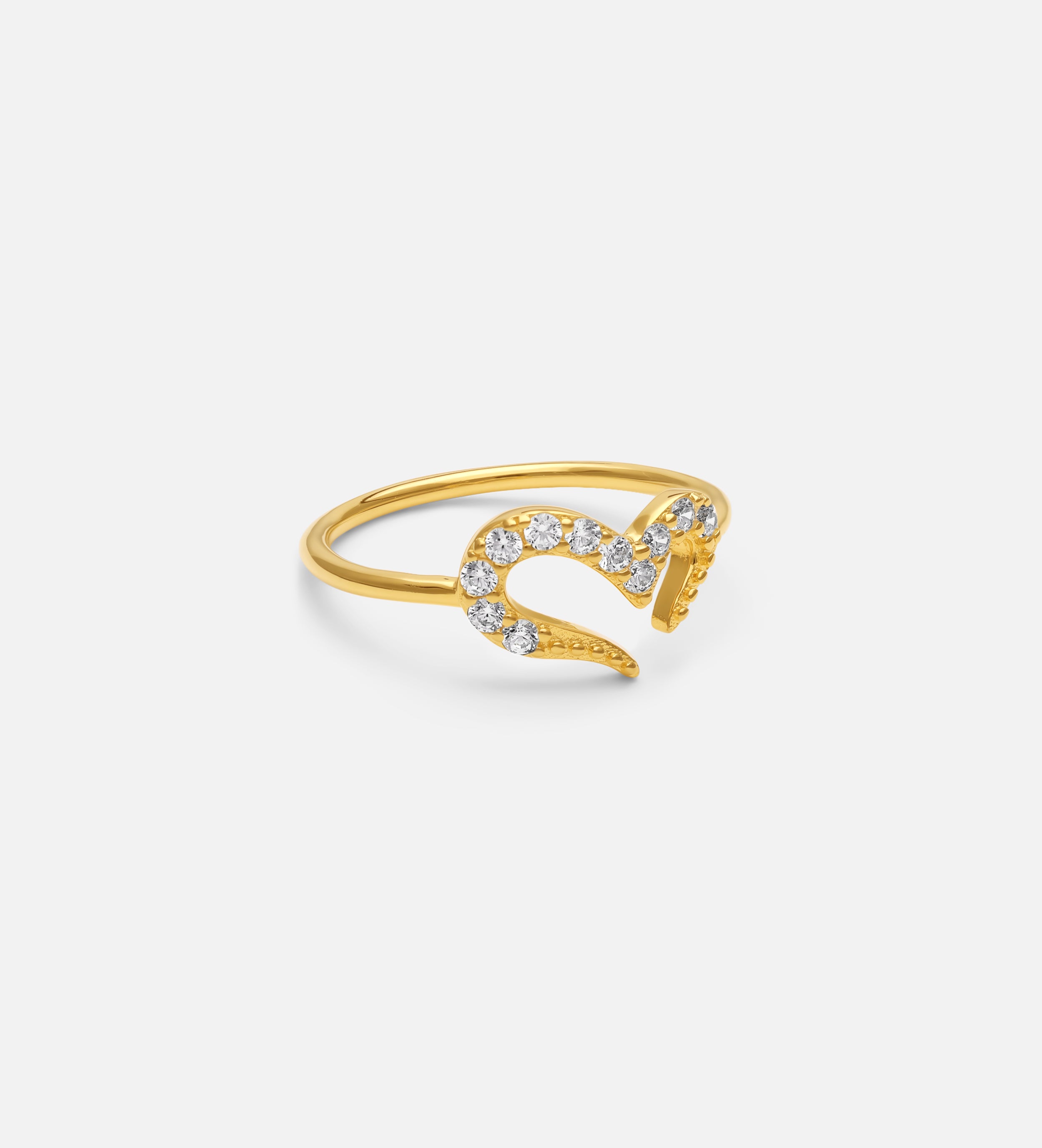 Pave Heart Silhouette Ring in Gold