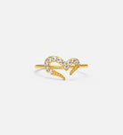 Pave Heart Silhouette Ring in Gold