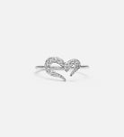 Pave Heart Silhouette Ring in Silver