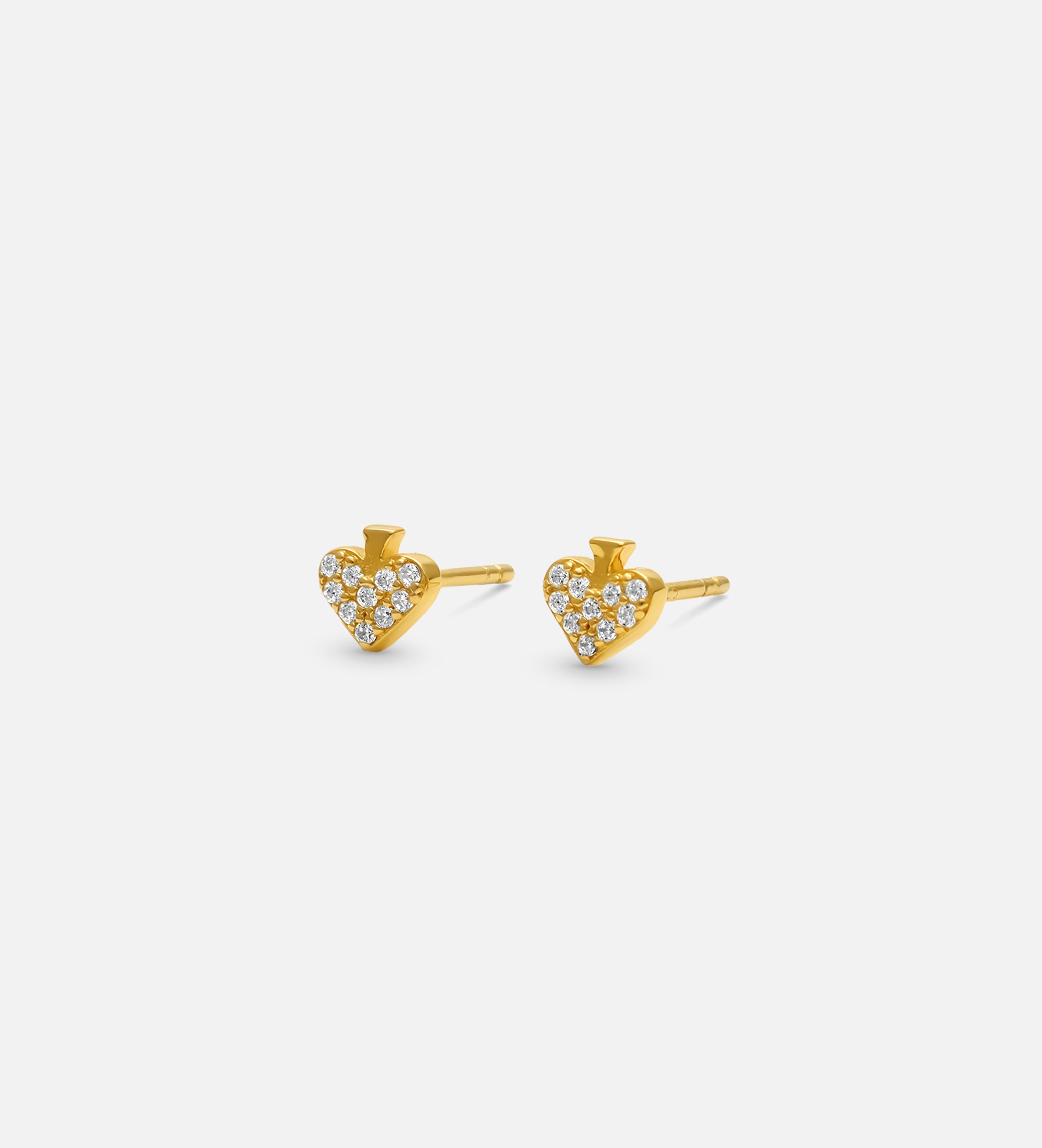 Pave Spade Earrings in Gold