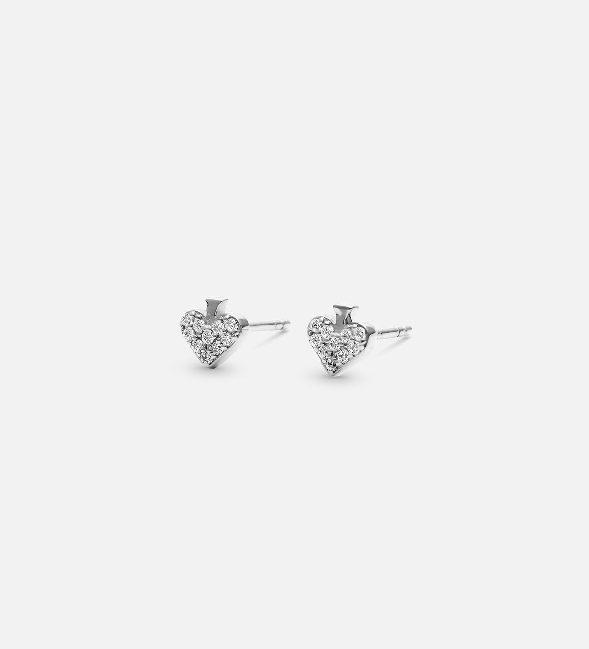 Pave Spade Earrings in Rhodium Plating on 925 Silver - Ash & Harry