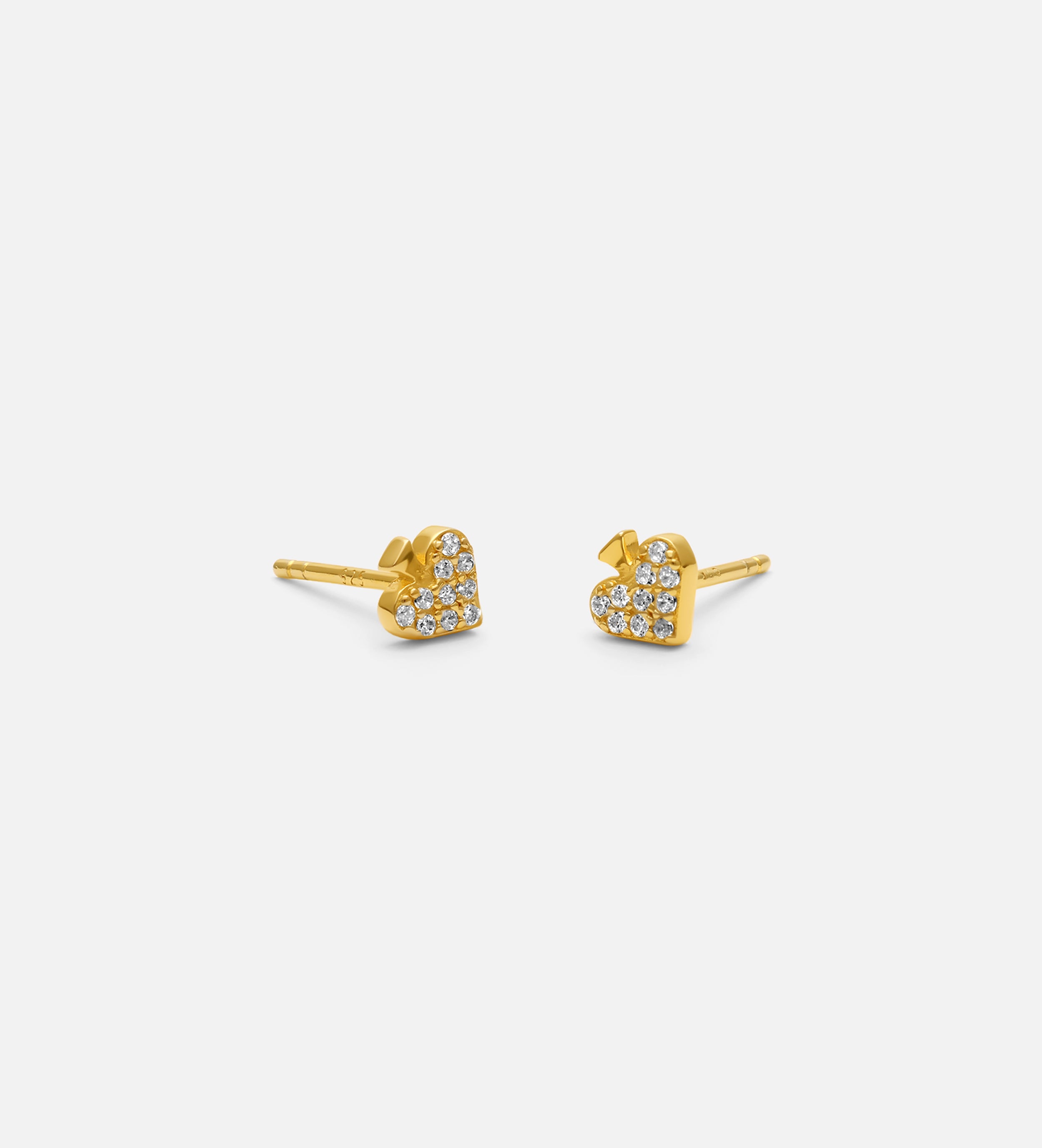 Pave Spade Earrings in Gold