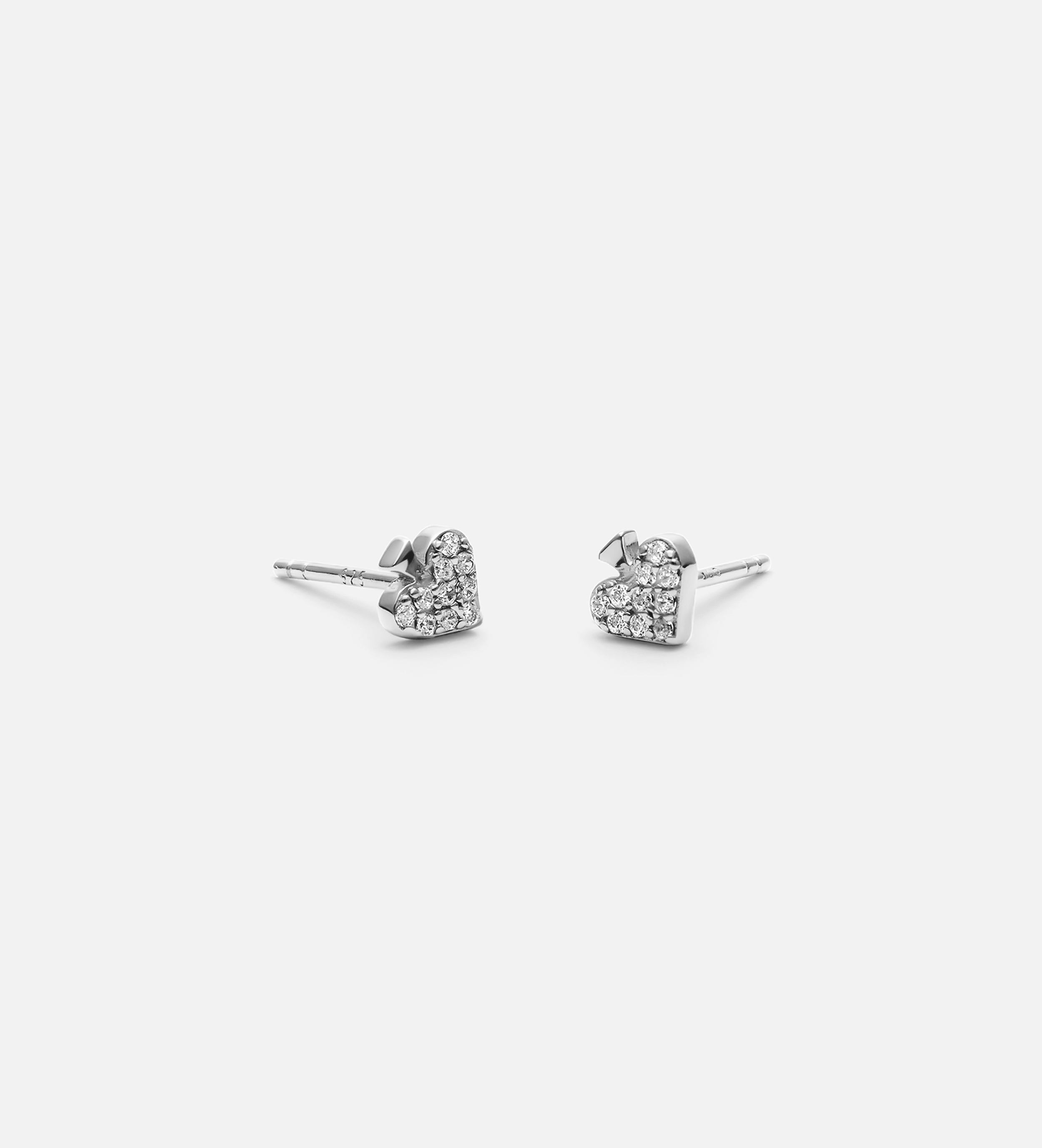 Pave Spade Earrings in Silver