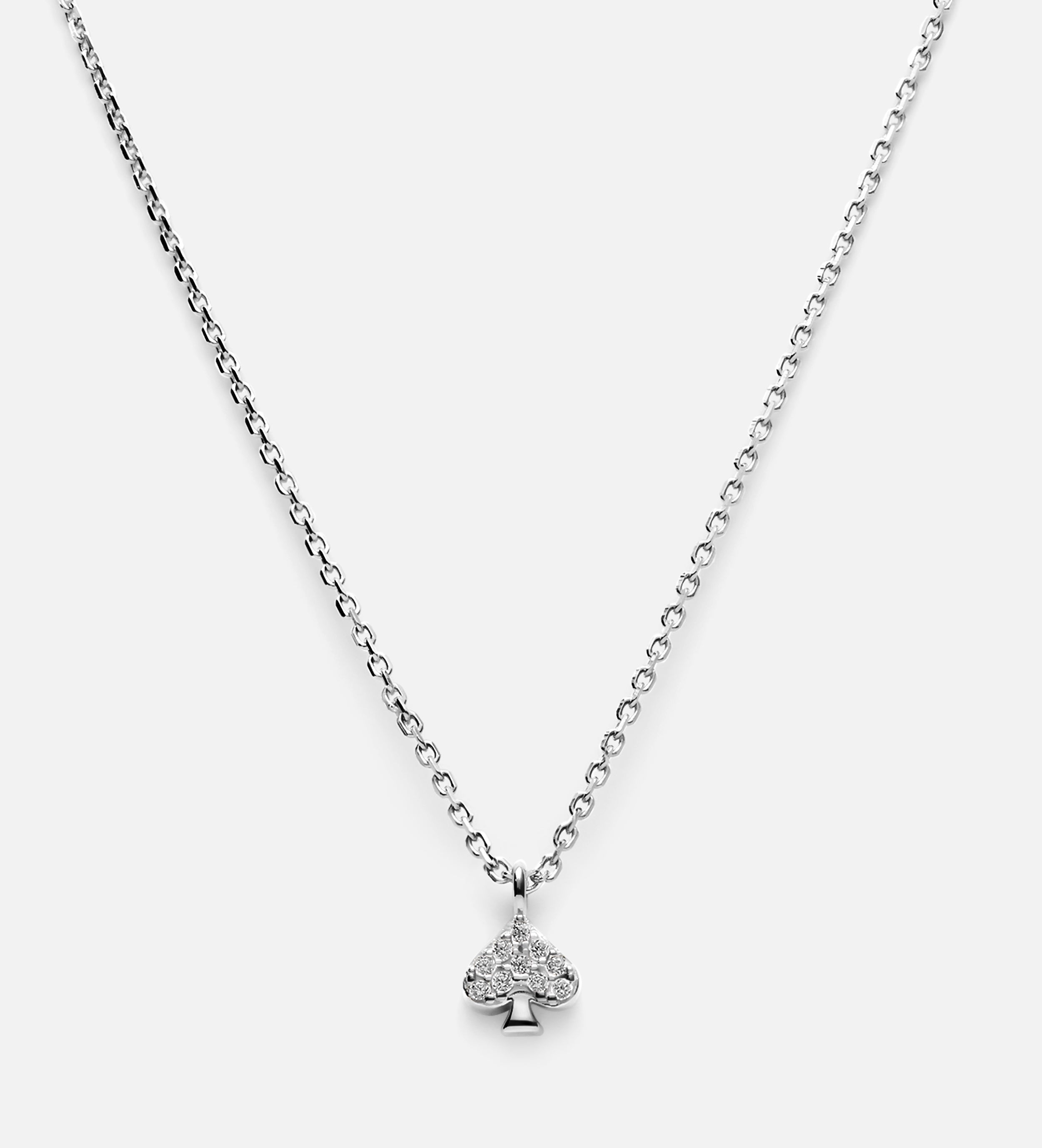 Pave Spade Necklace in Silver