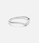 Pave Wishbone Ring in Silver